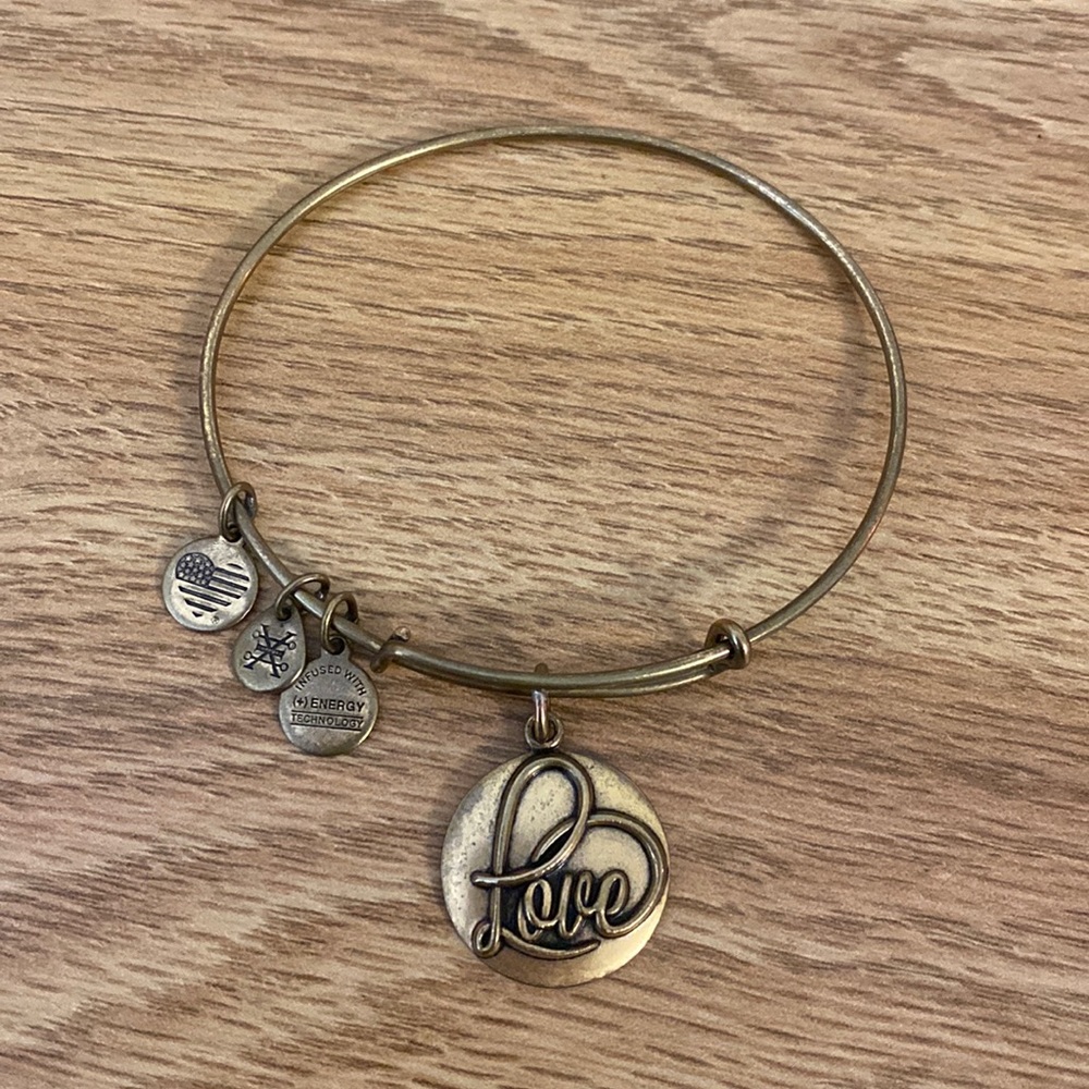 Alex and Ani Love Gold Bangle